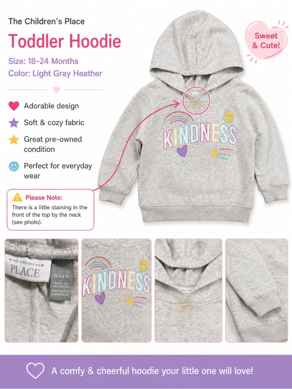 The Children’s Place “Kindness” Hoodie & Jogger Set | 18-24 Months
